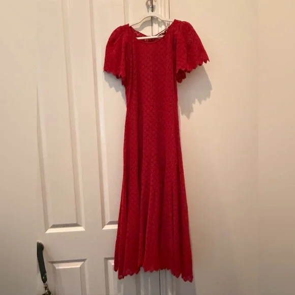 THE GREAT. Red Harmony Midi Dress - Picture 2 of 4